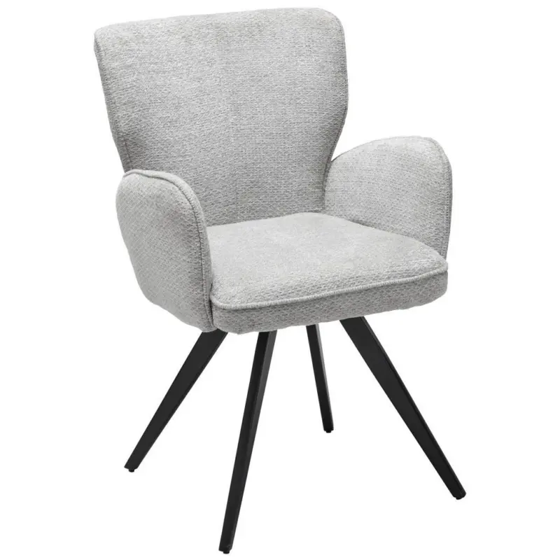 Armlehnstuhl Kim Grau/schwarz Gepolstert