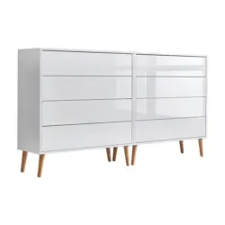 Sideboard 158 Cm Mailand Set Weiß Hochglanz
