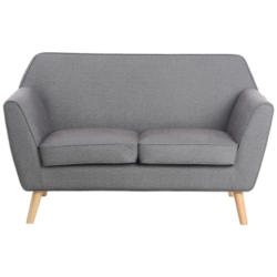 2-Sitzer-Sofa Lara Dunkelgrau Leinenoptik