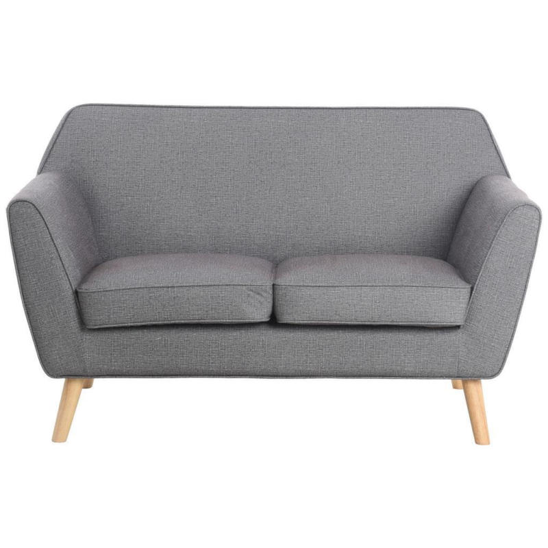 2-Sitzer-Sofa Lara Dunkelgrau Leinenoptik