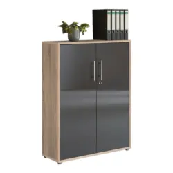 Aktenschrank Versperrbar Anthrazit/eiche Dekor B:84,5cm