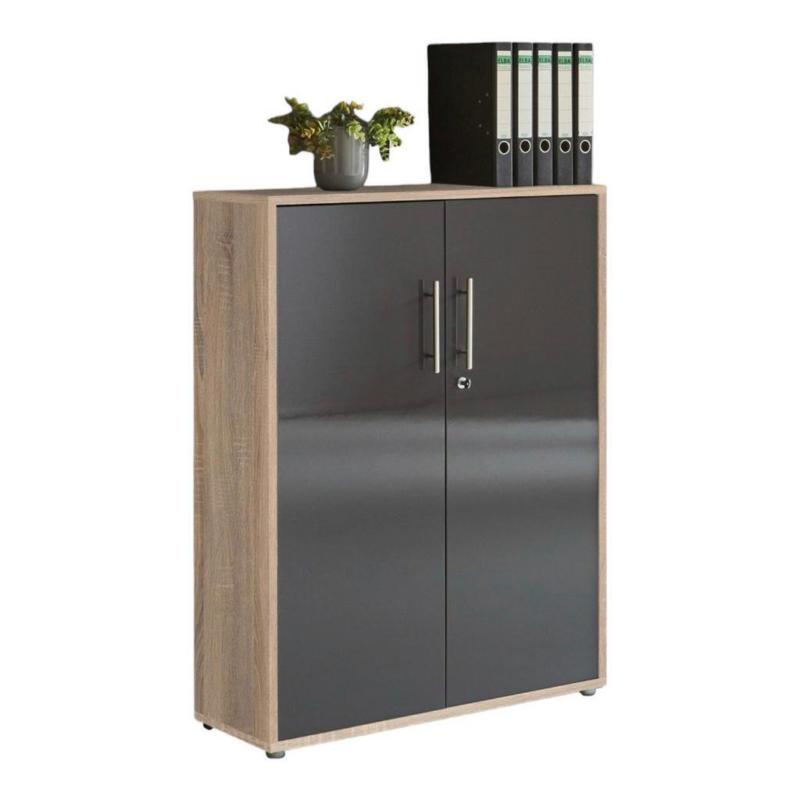 Aktenschrank Versperrbar Anthrazit/eiche Dekor B:84,5cm