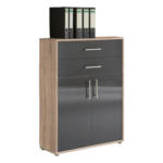 Möbelix Aktenschrank Eiche Dekor /Anthrazit B: 84,5 cm