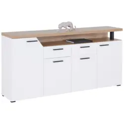 Kommode 180,5cm Nico Mx 192 Wei&szlig;/Eiche Dekor