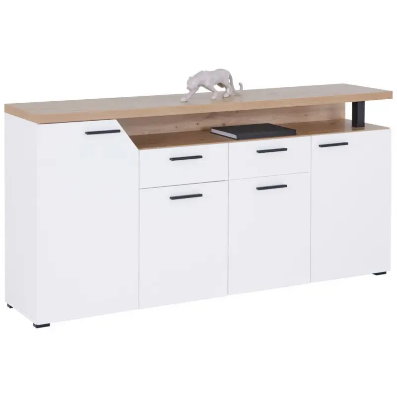 Kommode 180,5cm Nico Mx 192 Wei&szlig;/Eiche Dekor