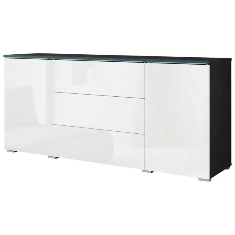 Sideboard Mit Led 150cm Vera 150, Weiß Hochglanz