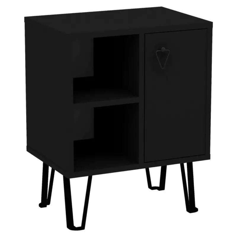 Nachtkästchen Schwarz H: 63 Cm Neptun