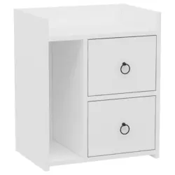 Nachtkästchen Weiß H: 60 cm Venus