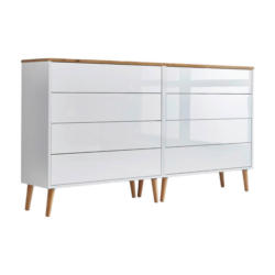 Sideboard Mailand 1 B:158cm Eiche/Weiß