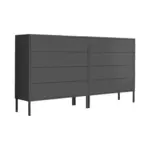 M&ouml;belix Sideboard Mailand B: 158 Cm Anthrazit