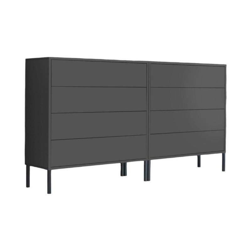 Sideboard Mailand B: 158 Cm Anthrazit