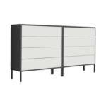 Möbelix Sideboard Mailand1b:158cm Anthrazit/weiß