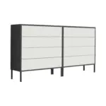 M&ouml;belix Sideboard Mailand1b:158cm Anthrazit/wei&szlig;