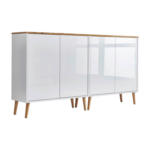 Möbelix Sideboard Mailand2 B:158cm Eiche/weiß