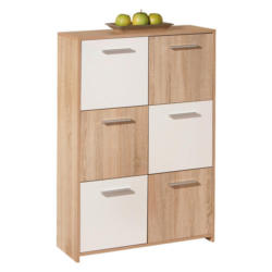 Highboard B 77cm Egadi, Sonoma Eiche Dekor/weiß