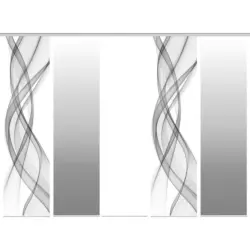 Vorhang Mit Paneelwagen Ferrola B: 300cm, Grau/wei&szlig;