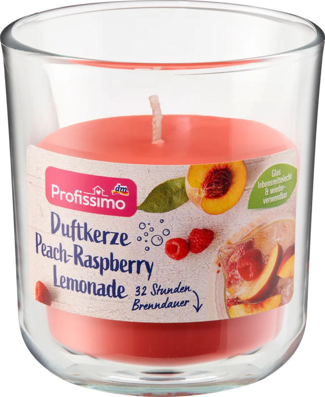 Profissimo Duftkerze im Glas Peach-Raspberry Lemonade