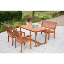 Gartengarnitur Maracaibo 4-tlg Maracaibo Eukalyptusholz