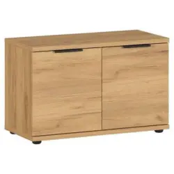 Garderobenbank Gw-Fremont B: 75 cm 2 Dreht&uuml;ren Eiche Dekor