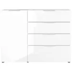 Möbelix Sideboard mit Glas B: 134 cm Gw-Oakland Weiß
