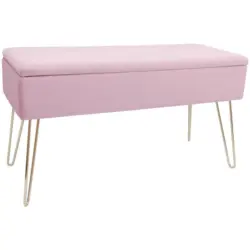 Hockerbank Scarlett Vlies Rosa H: 42 Cm Inkl. Stauraum