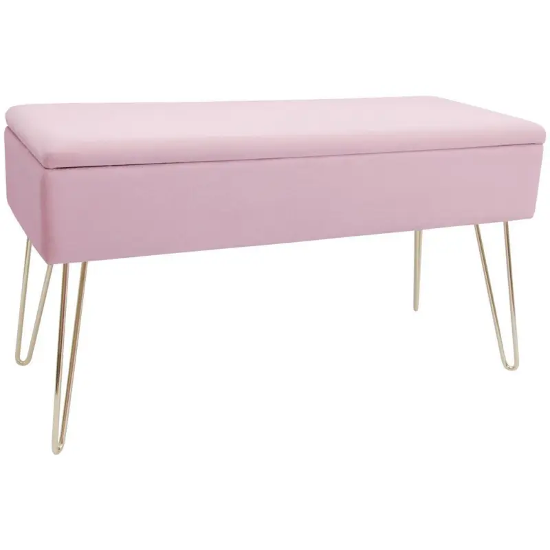 Hockerbank Scarlett Vlies Rosa H: 42 Cm Inkl. Stauraum
