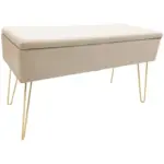 Möbelix Hockerbank Scarlett Creme H: 42 Cm Mit Stauraum