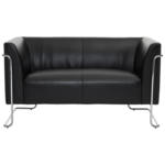 Möbelix 2-Sitzer-Sofa Curacao Mit Armlehnen, Schwarz Lederlook