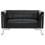 Möbelix 2-sitzer-sofa Curacao Mit Armlehnen, Schwarz Lederlook