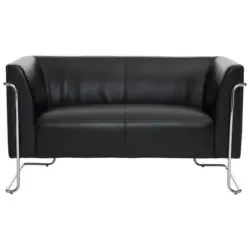 2-sitzer-sofa Curacao Mit Armlehnen, Schwarz Lederlook