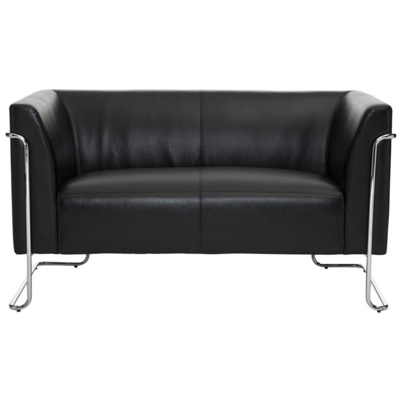 2-Sitzer-Sofa Curacao Mit Armlehnen, Schwarz Lederlook