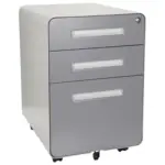 M&ouml;belix Rollcontainer Color Plus I Grau/Wei&szlig;