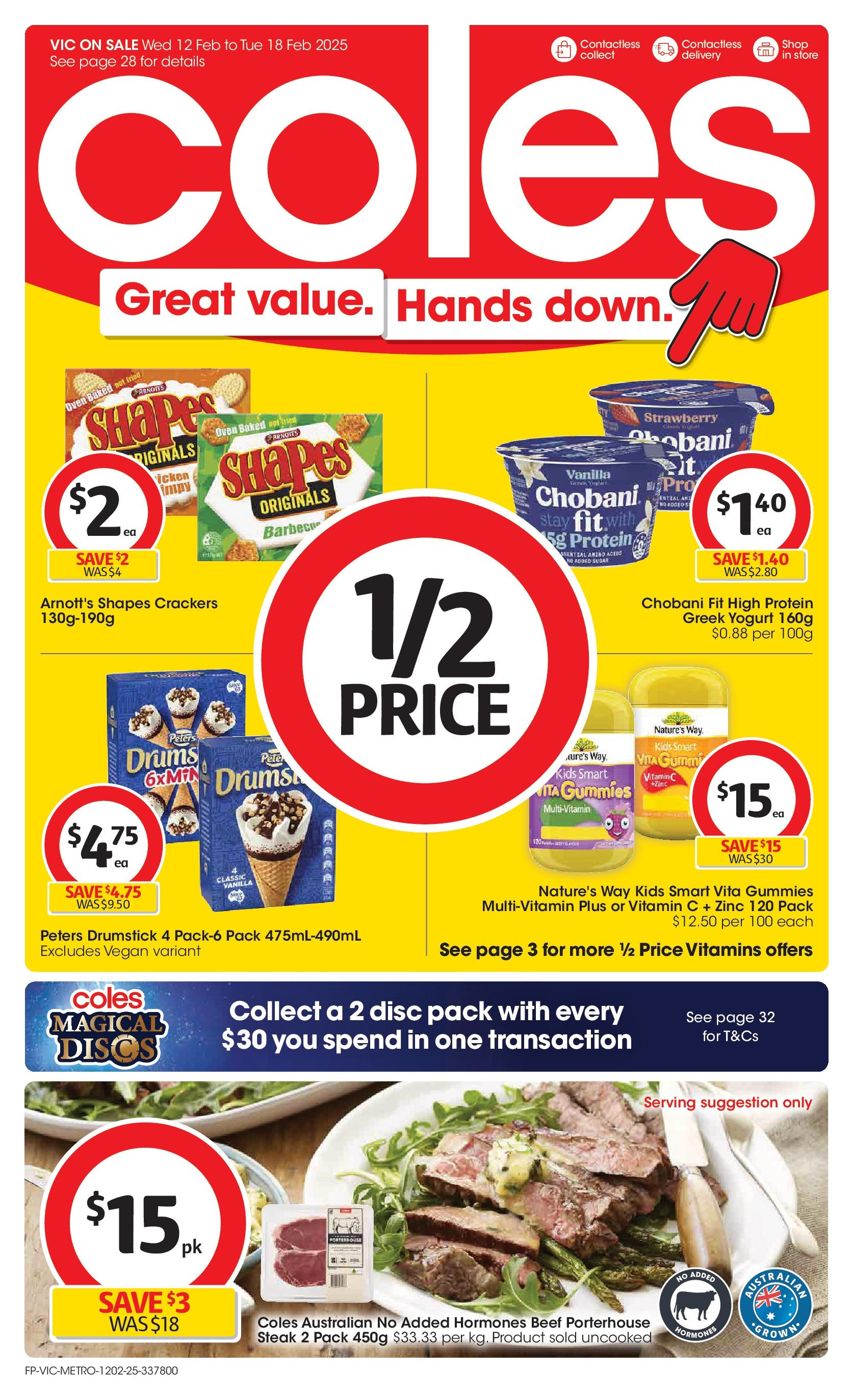 ﻿﻿Coles catalogue valid from 11/02/2025 > Online Australia | Page: 1 | Products: Crackers, Steak, Sugar, Oven