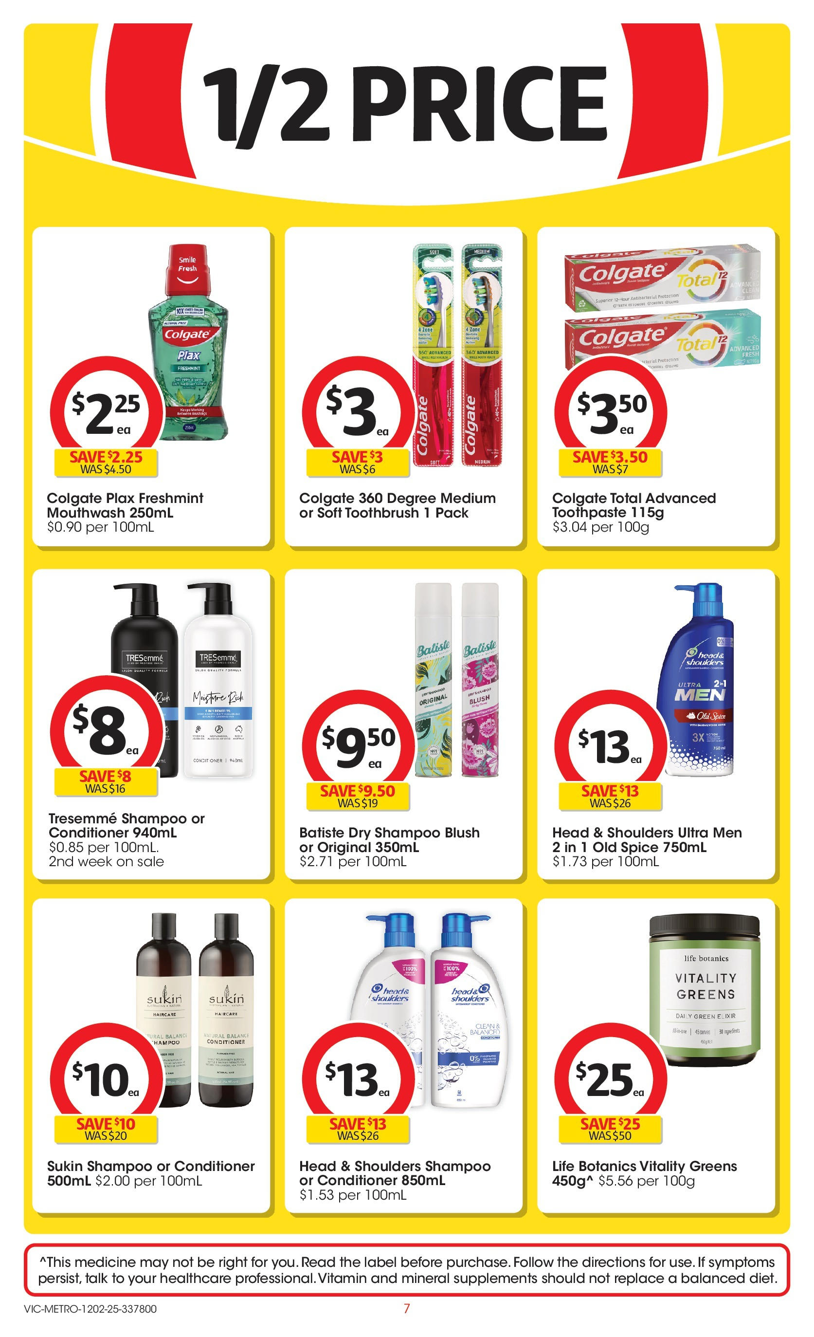 ﻿﻿Coles catalogue valid from 11/02/2025 > Online Australia | Page: 7 | Products: Conditioner, Mouthwash, Greens, Vitamin