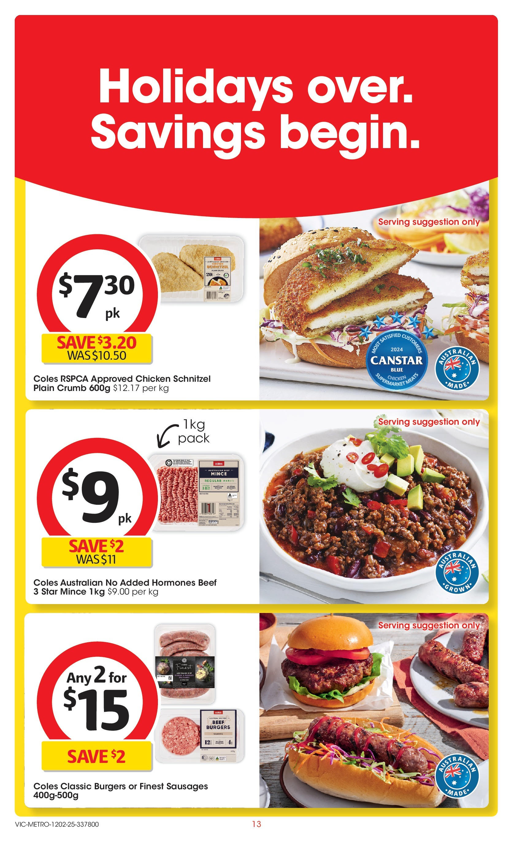 ﻿﻿Coles catalogue valid from 11/02/2025 > Online Australia | Page: 13 | Products: Chicken, Beef, Garlic