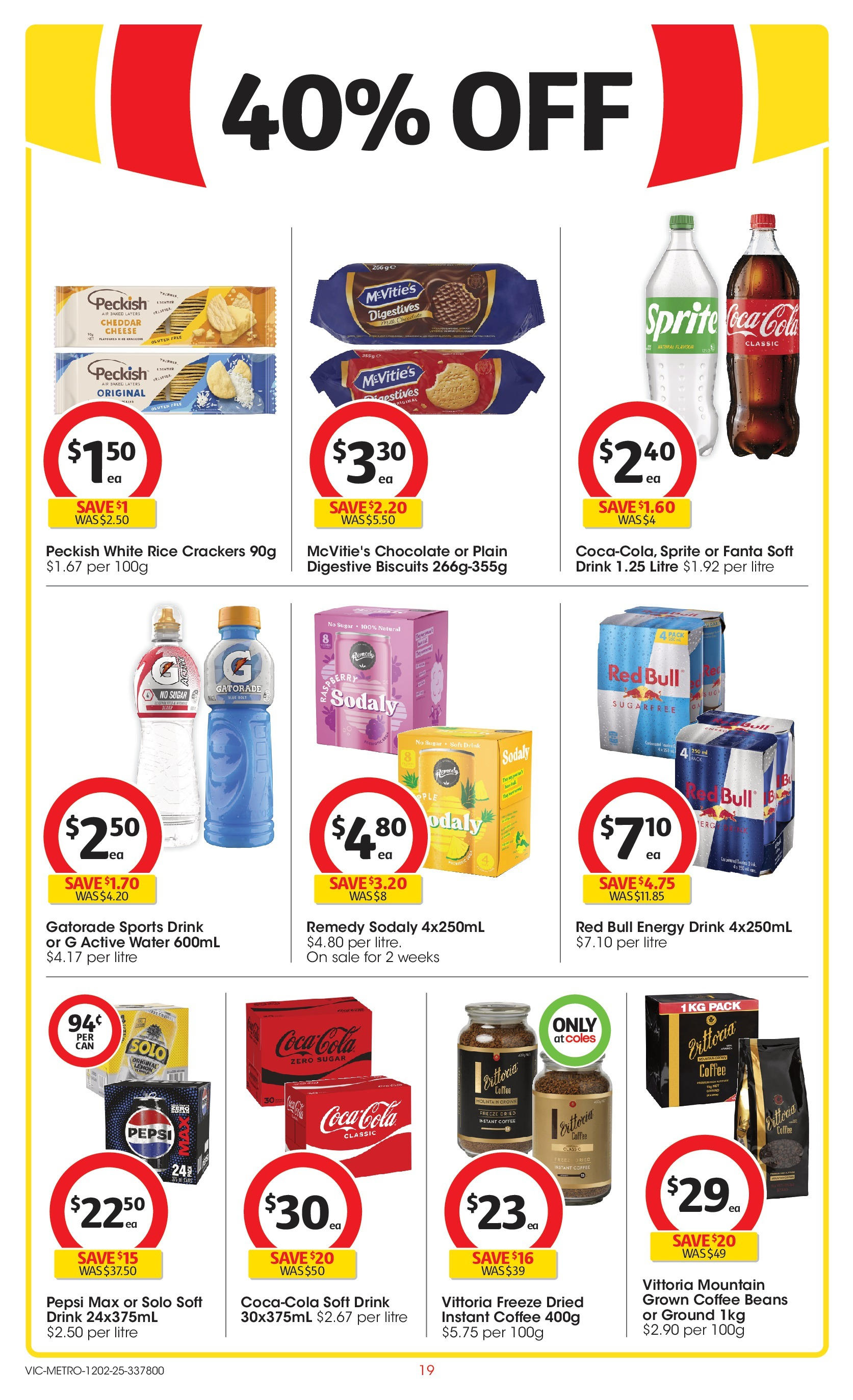 ﻿﻿Coles catalogue valid from 11/02/2025 > Online Australia | Page: 19 | Products: Crackers, Coca Cola, Pepsi, Water