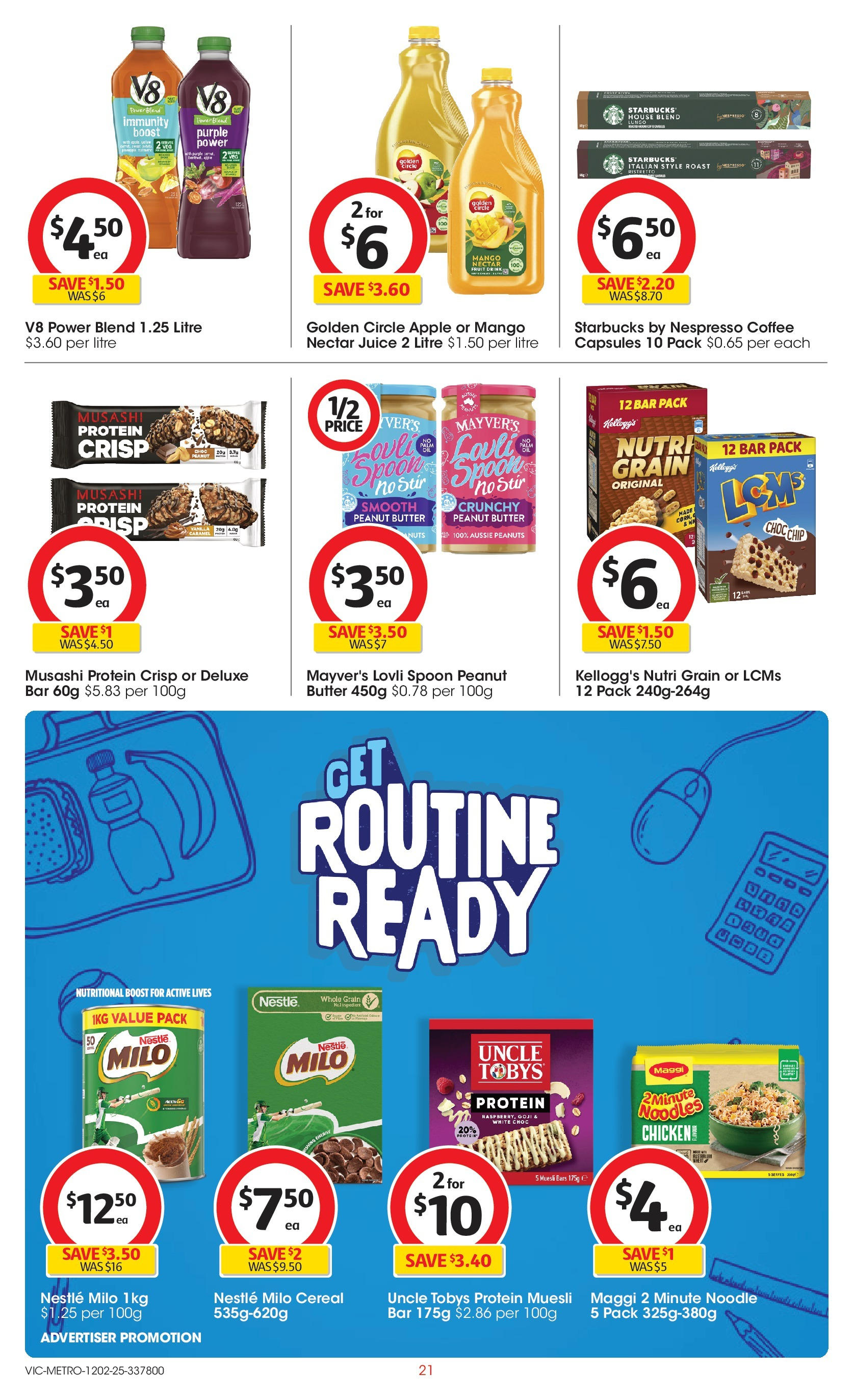 ﻿﻿Coles catalogue valid from 11/02/2025 > Online Australia | Page: 21 | Products: Juice, Chicken, Cereal, Peanuts