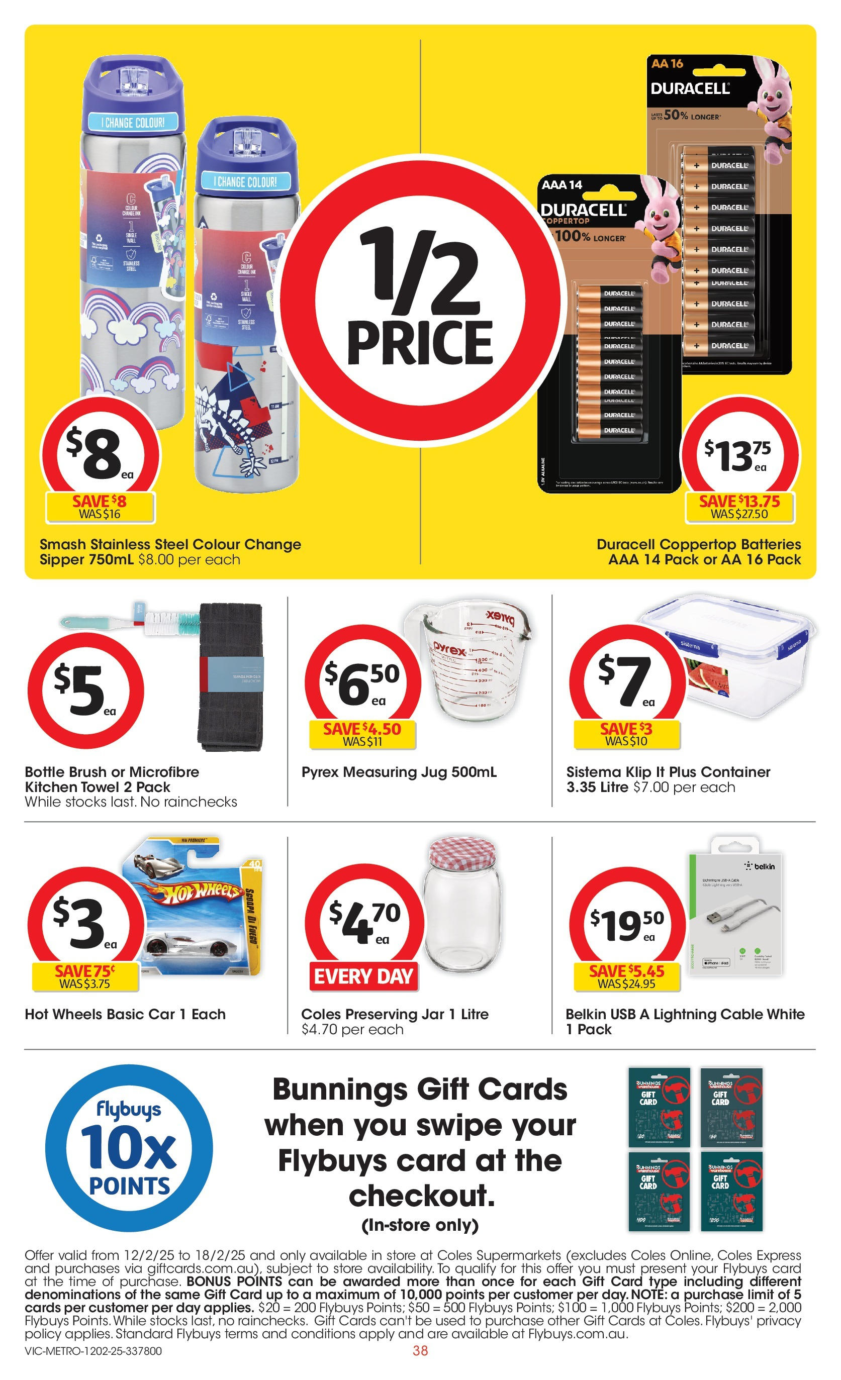 ﻿﻿Coles catalogue valid from 11/02/2025 > Online Australia | Page: 38 | Products: Brush, Batteries, Cable, Usb