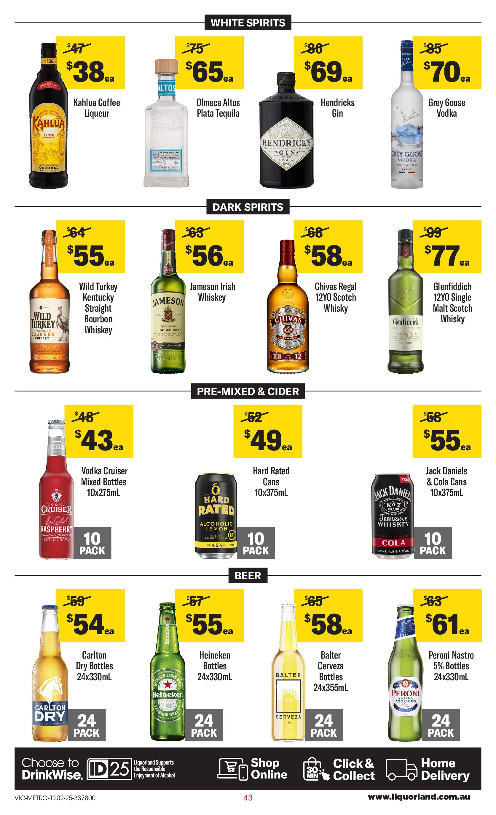 ﻿﻿Coles catalogue valid from 11/02/2025 > Online Australia | Page: 43 | Products: Beer, Vodka, Whiskey, Turkey