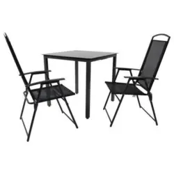 Gartentischgruppe 918147 Schwarz 3-teilig