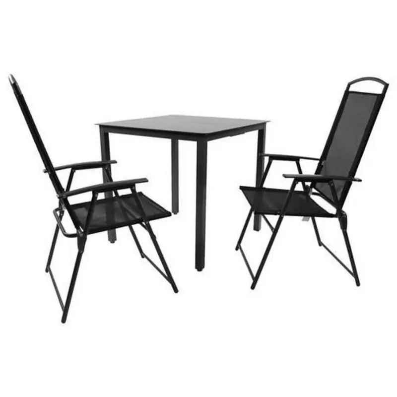 Gartentischgruppe 918147 Schwarz 3-teilig