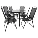 Möbelix Gartentischgruppe 918156 7-Teilig Schwarz