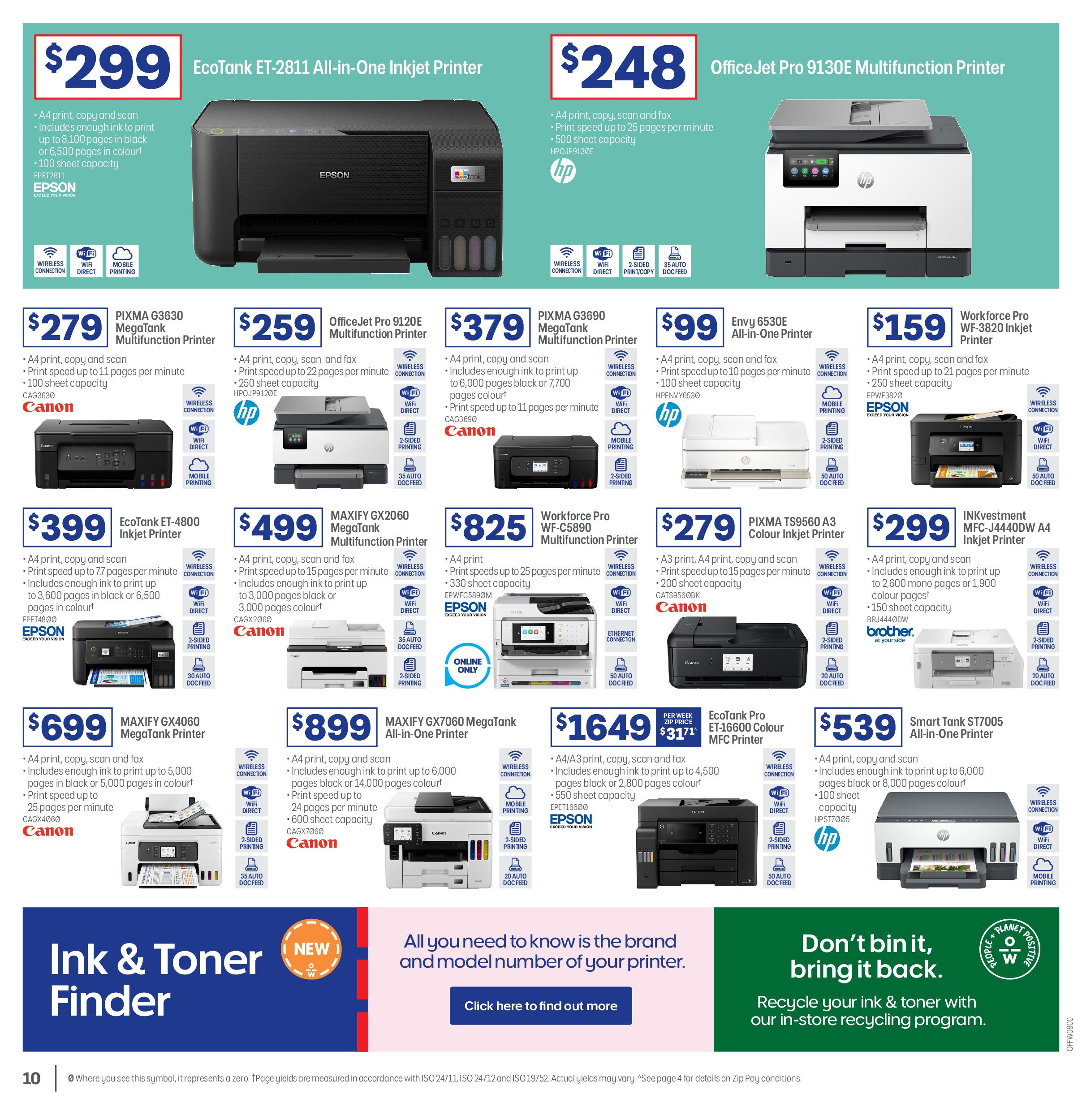 Officeworks Catalogue  - 12/02/2025 > weekly / monthly specials | Page: 10 | Products: Printer, Fax, Toner, Mobile