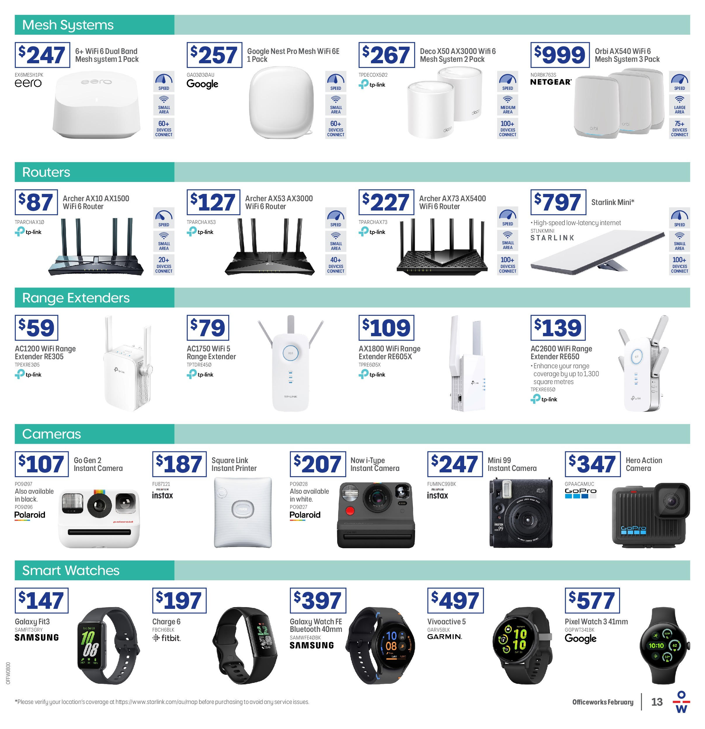 Officeworks Catalogue  - 12/02/2025 > weekly / monthly specials | Page: 13 | Products: Watch, Printer, Camera