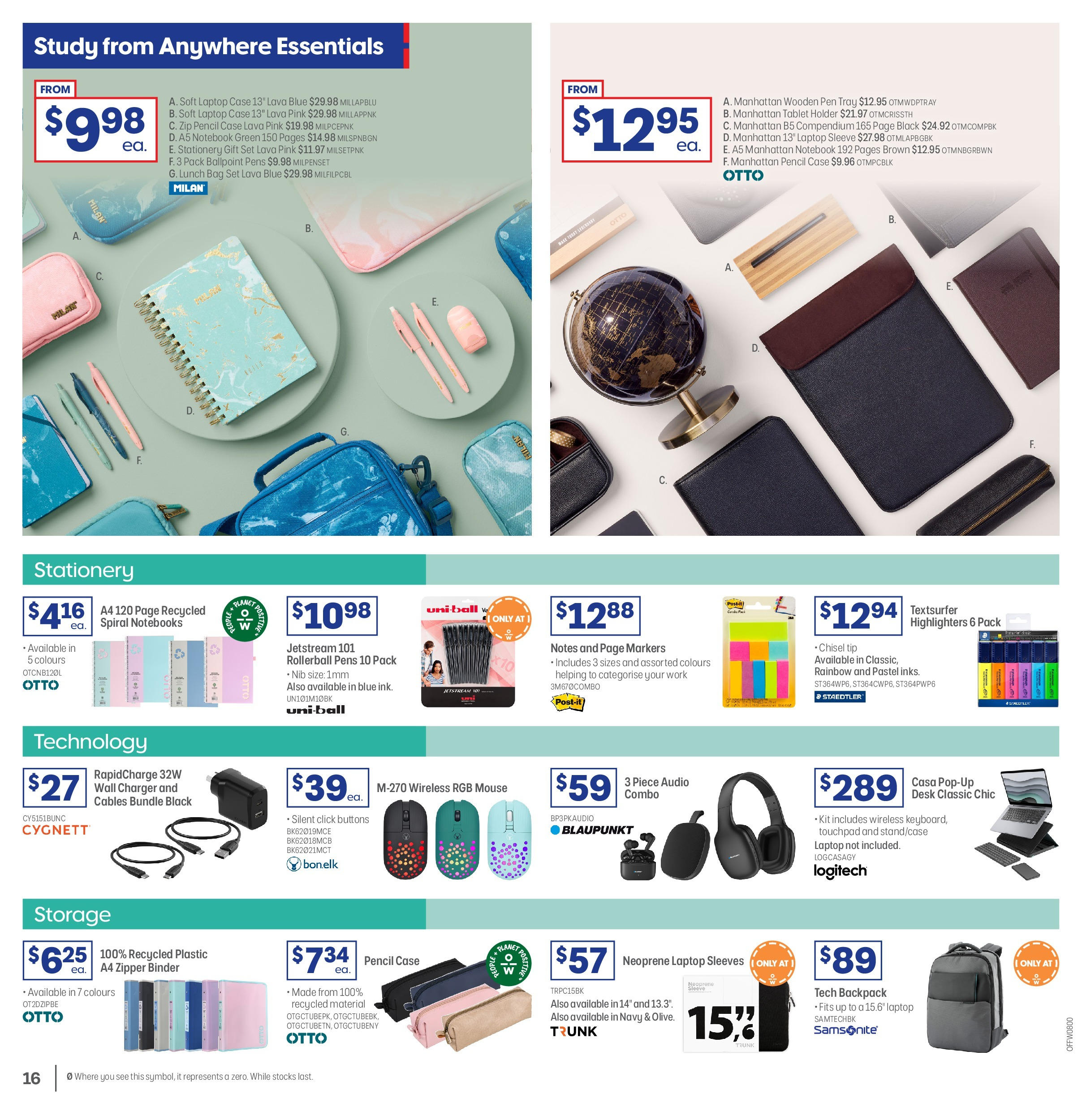 Officeworks Catalogue  - 12/02/2025 > weekly / monthly specials | Page: 16 | Products: Desk, Backpack, Notebook, Case