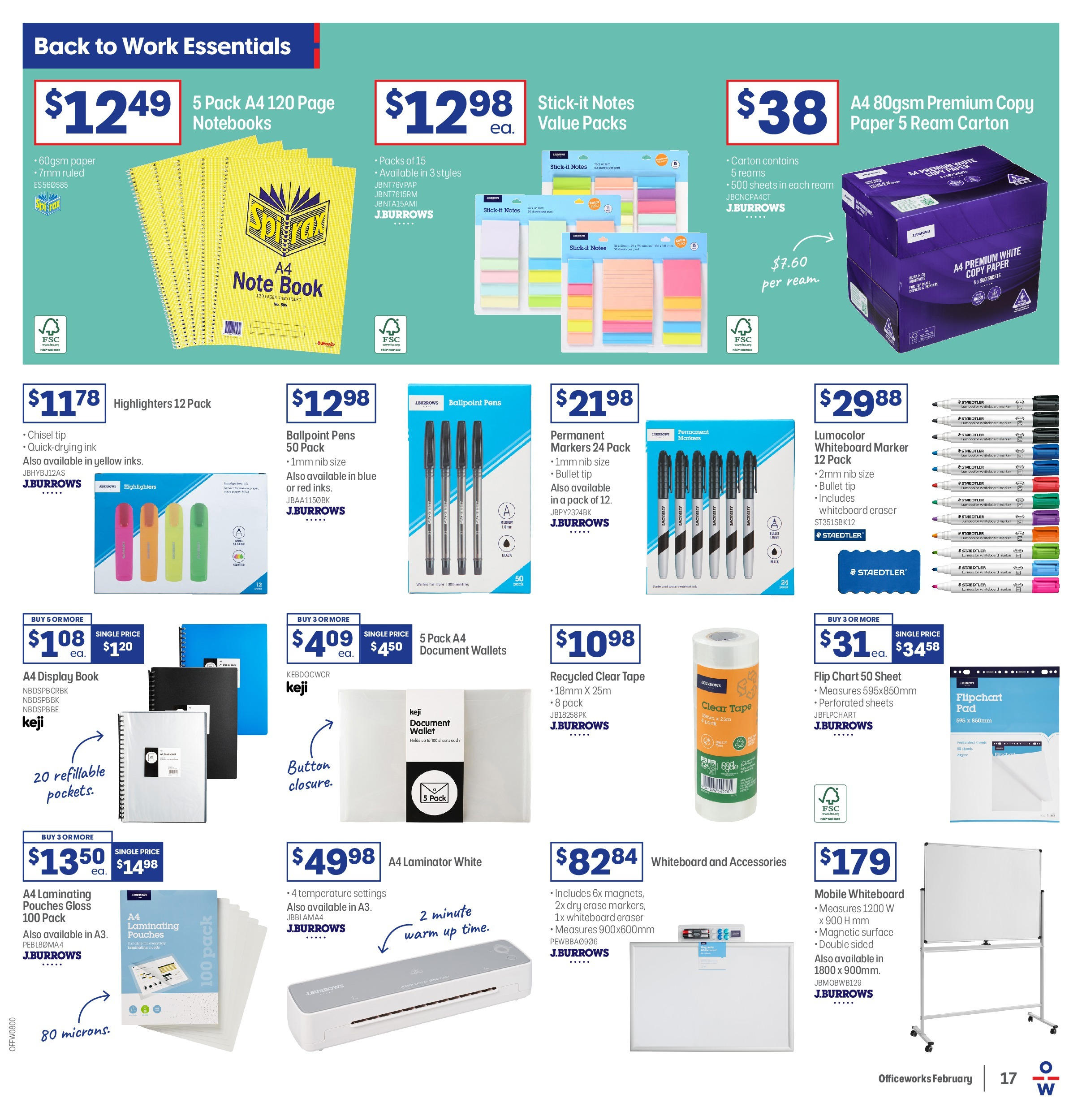 Officeworks Catalogue  - 12/02/2025 > weekly / monthly specials | Page: 17 | Products: Accessories, Wallet, Laminator, Mobile