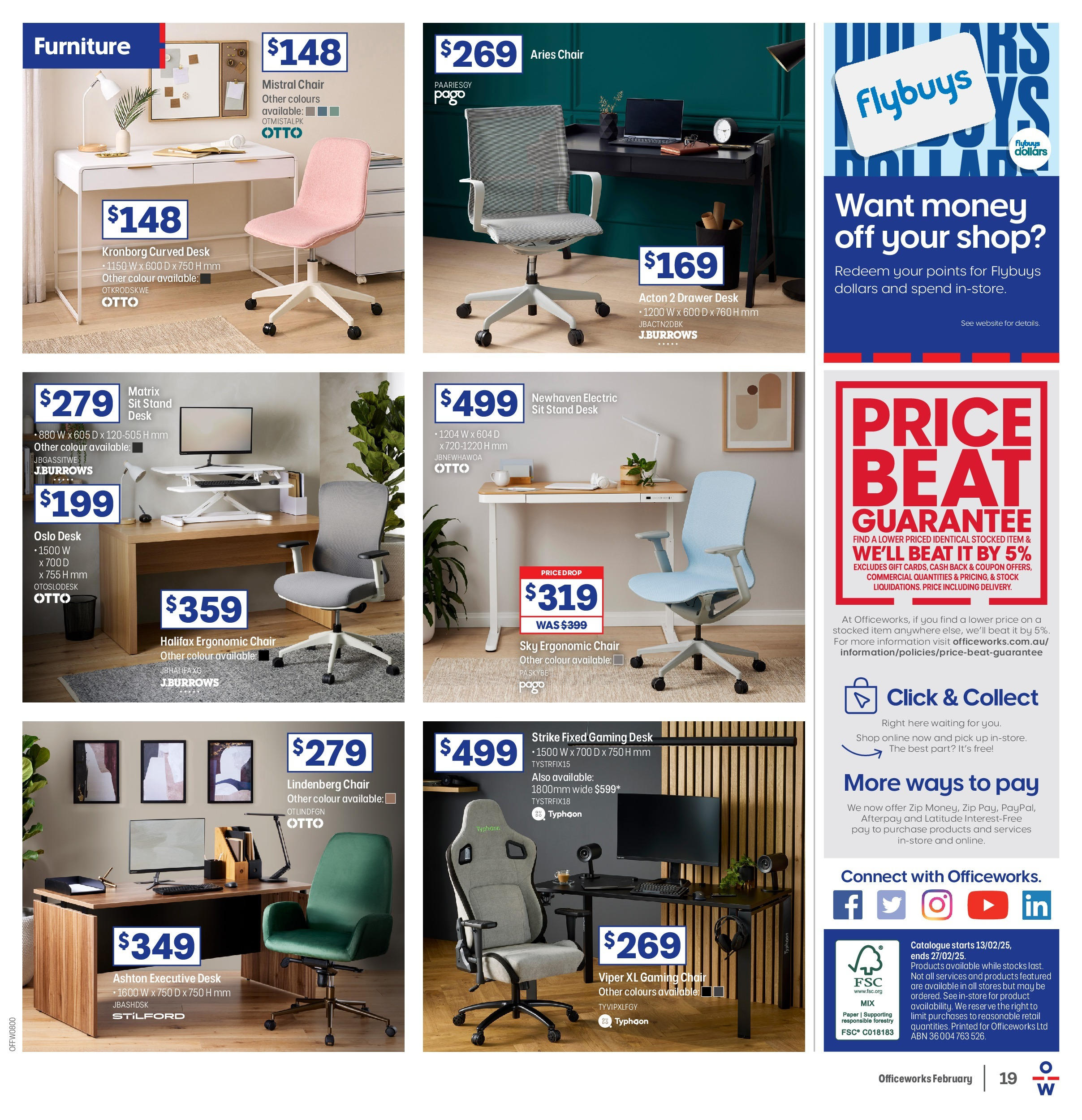 Officeworks Catalogue  - 12/02/2025 > weekly / monthly specials | Page: 19 | Products: Chair, Desk, Drawer, Ergonomic