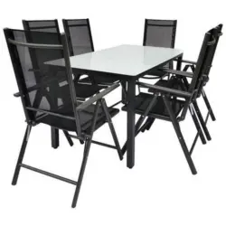 Gartentischgruppe 915315 7-teilig Anthrazit