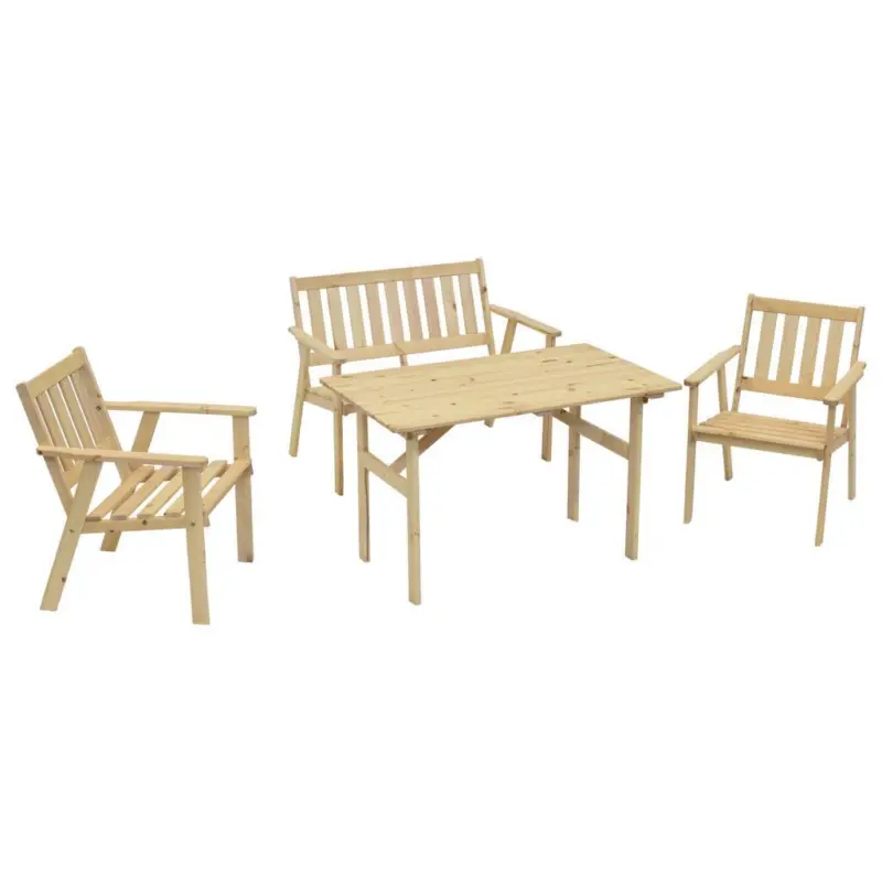 Gartenmöbel Set 4-tlg Sylt Kiefer Echtholz