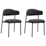 Möbelix Esszimmerstuhl Jersey Schwarz, Dunkelgrau 2er Set